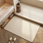Bathroom Carpet Non-slip Strong Absorbent Floor Mats Home Decor Beige Stripes Bath Mat Toilet Entrance Area Rug Alfombra De