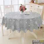 PVC Hotel Waterproof and Oil Proof Large Round Tablecloth Hotel Plastic Round Table Cloth Wash Free and Scald Proof Table
