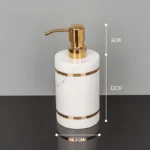 Volakos White Natural Marble Bathroom Accessories Golden Luxury Soap Dish Soap Dispenser Toothbrush Holder Tray Bathroom Set