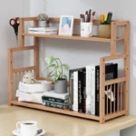 Wood 3 Layers Bookshelf Desk Organizer Student Book Holder Home Sundries Storage Shelve Kitchen Seasoning Rack Desk