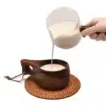 E5BB Finland Kuksa Portable Coffee Mug Acacia-Wood Handle Cowhide Rope Hook Juice Cup – base detail