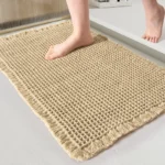 Polyester-cotton Waffle Bath Mat Bathroom Door Mat Anti-slip Foot Mats Water-absorbent, Quick-drying Floor Towel Anti-slip