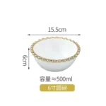 1pcs Ceramic Large Rice Bowl Heart-shaped Tableware Nordic Phnom Penh White Round Salad Plate Steak Dish Dinnerware Dinner