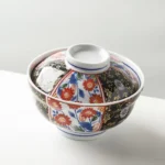 Ceramic ramen bowl with lid, Japanese style tableware for soup or rice