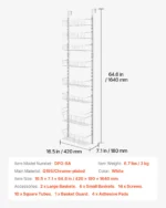 Over the door pantry organizer with 10 tiers holding spices and cans on a white door