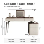 Corner Dressing Table with Mirror and Stool – White Vanity Makeup Desk – base detail
