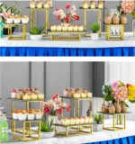 Wedding Dessert Table Display Rack Cake Stand Buffet Candy Bar Banquet Tea Break Props Stage Cupcake Juice Drinks Holder 12-26pc - Image 2