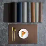 Luxury Placemat Leather Waterproof Double Layer Cowhide Western Food Mat Hotel Insulation Mat Placemats for Dinning Table