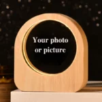Custom Photo Crystal Ornament & Wooden Base Personalized Photo Engraving Miniature Figurine Home Office Decor