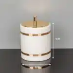 Volakos White Natural Marble Bathroom Accessories Golden Luxury Soap Dish Soap Dispenser Toothbrush Holder Tray Bathroom Set