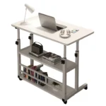 Multi-Layer Standing Desk Small Office Desk Adjustable Height Wooden Computer Desk Workstation Work Table Laptop Desk for