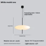 Modern LED UFO Pendant Lamp, Minimalist Designer Chandelier for Bar, Dining Room, Bedroom, Artistic Decor – base detail