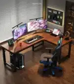 47 in Computer Desk with Drawer, Storage Cabinet Shelve, L Shape Home Office Reversible Study Table, Wood Executive Writing