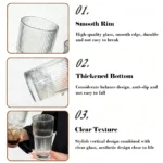 Glass Tumbler, 2-Pack Iced Coffee Cups with Straws, Modern Glass Mug for Cold & Hot Beverages, for Smoothies, Tea, and
