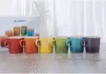 350ml Colorful Ceramic Mug with Handle,Kitchen Porcelain Coffee Cup,Water Milk Cups,Microwave Oven,Dishwasher