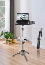 145cm Projector Tripod Stand Laptop Tripod Adjustable Height 23 to 63" Standing Desk Outdoor Computer Desk Stand for Studio