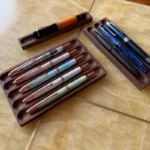 For JINHAO MAJOHN HONGDIAN Bamboo Fountain Pen Holder Desktop Display Rack Wooden Pen Stand Office School Supplies
