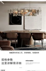 Postmodern Retro metal fragment Art Ceiling Chandelier Showroom Kitchen island Hanging lights Dining room Home decor