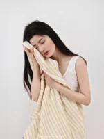 Striped Geometric Rhombuses Cotton Towels Soft Absorbent Face Towel Combed Long Staple Kids Hands Towel Adult Bath Household