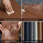 Luxury Placemat Leather Waterproof Double Layer Cowhide Western Food Mat Hotel Insulation Mat Placemats for Dinning Table