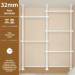 Freestanding coat rack with hooks holding jackets and bags in an entryway, adjustable design with sturdy steel frame