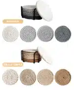 4Pcs 11x11cm Small Round Cotton Woven Coffee Mug Tea Cup Coaster Table Placemat Plate Mat Kitchen Insulation Pad – base