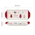 Creative Christmas Ceramic Cookies Jar Rectangular Dinner Plate Round Santa Claus Tableware Household Dessert Fruit Snack