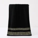 100% Black Cotton Bath Towel Absorbent Adult Bath Towels Solid Color Soft Face Hand Towel For Bathroom Washcloth 70x140cm