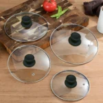 Pot Cover Tempered Glass Round Frying Pan Cover Visible Vertical Lid Pot Lid Cookware Parts Kitchen Accessories 20-30cm