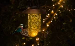 Solar Bird Feeder Metal Outdoors Hanging Bird House with Light Gift Ideas for Bird Lovers Outdoor Garden Backyard Decoration - Image 11
