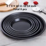 6 to 12inch Premium Non-Stick Pizza Pan Bakeware Carbon Steel Pizza Plate Round Deep Dish Pizza Pan Tray Mold Mould Baking Tools - Image 12