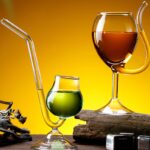 Creative Red Wine Glass Cocktail Whiskey Clear Juice Cup Goblet with Drinking Tube Straw for Wedding Party Home Restaurant