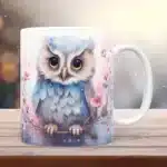 3D cute owl mug 11oz creative coffee mug bird lover friends christmas gift mug home juice cup – close-up detail