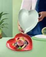 Creative Heart Ceramic Dinner Cooking Dishes Home Barbecue Salad Plate Oven Dessert Cake Plate Hotel Restaurant Tableware