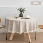 New Large Round Tablecloth Solid Color Cotton Linen Waterproof Table Cloth Oil-Proof Table Cover for Kitchen Garden