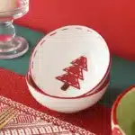 Creative Christmas Ceramic Cookies Jar Rectangular Dinner Plate Round Santa Claus Tableware Household Dessert Fruit Snack