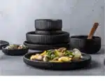 Nordic Ceramic Tableware Matte Glazed Japanese Style Ins Style Dishes Sets Salad Soup Bowl Flat Plate Dinnerware Dinner Set
