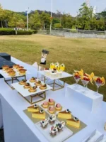 Wedding Buffet Cake Sweet Food Bread Cake Flower Dessert Holder Dessert Table Cake Stand Buffet Banquet Tea Break Metal Holder - Image 6