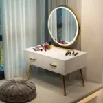 Goldoma modern Morocco dressing table with jewelry storage - minimalist makeup shelf and ornament organizer for bedroom