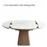 Slate Extendable Round Dining Table – in a cozy room setting