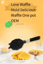 Heart Shaped Waffle Cake Mold Pot Non Stick Double Side Biscuits Muffin Mould Pot Bakeware Easy Breakfast Cooking for Household - Image 9