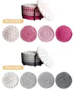 4Pcs 11x11cm Small Round Cotton Woven Coffee Mug Tea Cup Coaster Table Placemat Plate Mat Kitchen Insulation Pad – angled