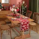 Christmas Table Runner Christmas Decoration Tablecloth Table Setting Dining Vintage Wedding Family Party Placemat Table