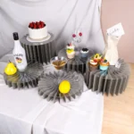 5pcs Buffet Riser Dessert Table Display Set White Cardboard Display Stands for Party Birthday Drink Collectibles Jewelry Show - Image 30