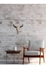 Creative 3D Longhorn Cow Skull Head Ornament Wall Hanging Resin Animal Statue Crafts Home Office Decor Retro Bull Skull