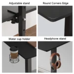 Standing Desk w/ 2 Adjustable Monitor Shelves,Electric Stand Up Desk with Memory Controller & Adjustable Height – base