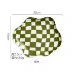 Ceramic Tray Checkerboard Jewelry Storage Plate Ring Earing Dessert Plate Home Decoration Retro Desk Organizer Kitchen