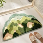 Forest Flower non slip bath mat with 3D clustered design in bathroom