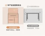 Modern white LED vanity dresser with mirror and stool - complete makeup table set for bedroom | Goldoma