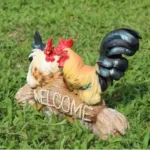 Creative Resin Rooster Hen Welcome Sign Decoration Items Home Livingroom Desk Sculpture Crafts Outdoor Garden Statue Accessories - Image 11